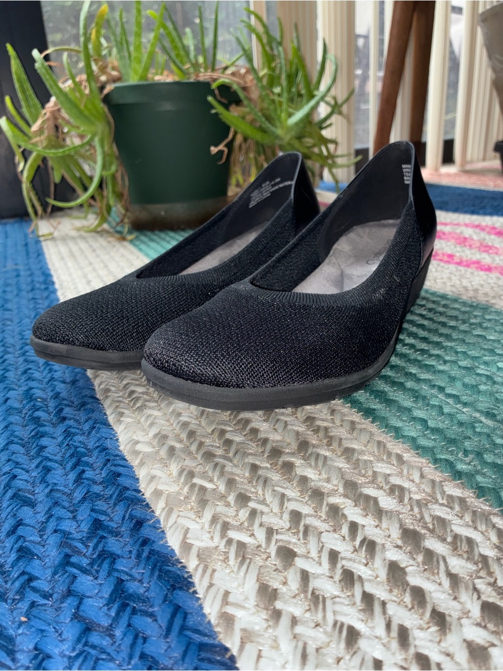 BareTraps Black Knit Slip-On Ballet Flats - Picture 7 of 8